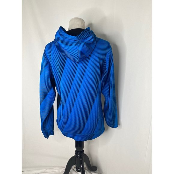 Men’s size small Nike therma-fit blue and black fleece lined hooded sweatshirt - Picture 3 of 7